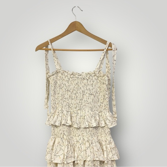 House of Harlow 1960 linen-blend midi dress Sz M - Picture 3 of 12